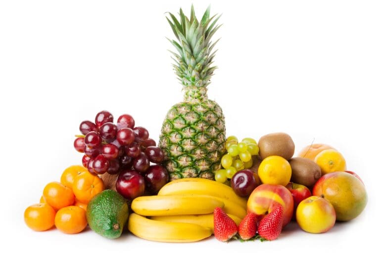 fruits isolated on white