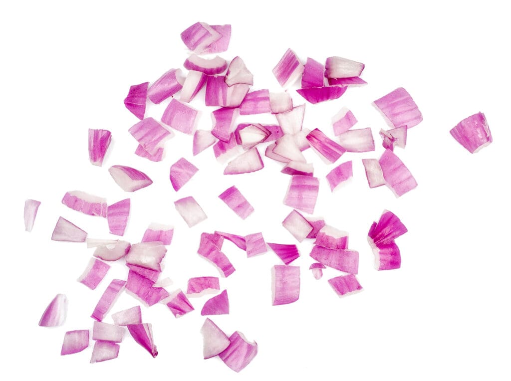 red onion diced scaled